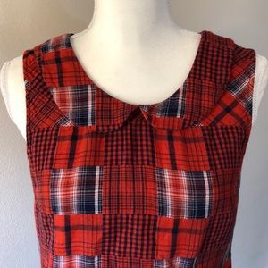 Fervour Plaid Patchwork Blouse - M